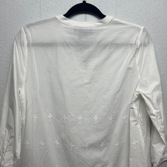 FDJ Women's Garden Core Peasant Coastal Embroidered Crochet Vacation Top Size 4 - Picture 7 of 14